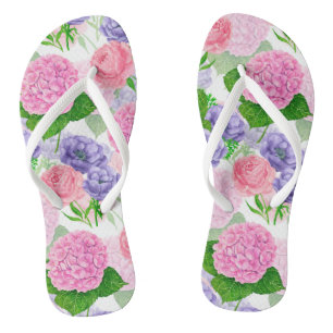 Tongs Motif floral aquarelle