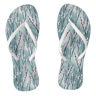 Tongs Motif floral de fleurs de prune de printemps