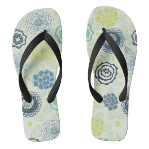Tongs Motif floral élégant avec les fleurs mignonnes