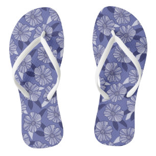 Tongs Motif floral violet moderne