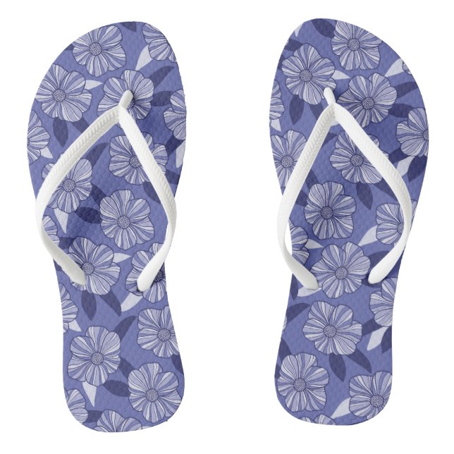Tongs Motif floral violet moderne (Semelle)