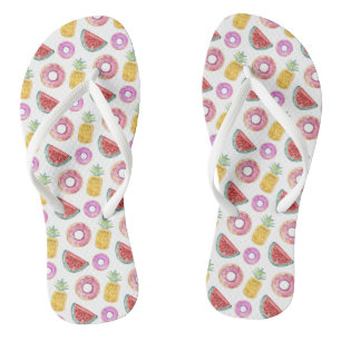 Tongs Motif flottant de la piscine d'eau douce Pastel