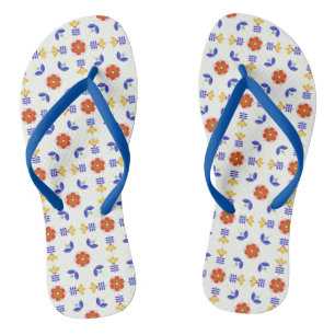 Tongs Motif géométrique Fleur de néon d'art populaire