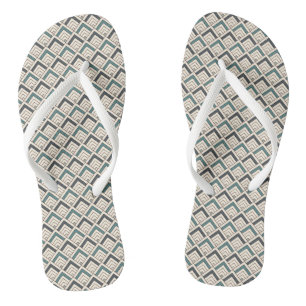Tongs Motif géométrique Turquoise