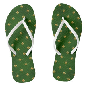 Tongs Motif Golden Green Clover