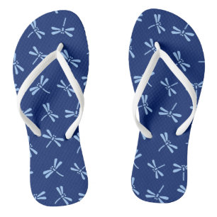 Tongs Motif japonais de libellules, Cobalt et Sky Blue