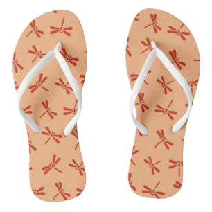 Tongs Motif japonais de libellules, Mandarin Orange