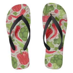 Tongs Motif lumineux des légumes frais