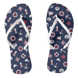 Tongs Motif marin nautique