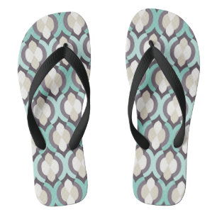 Tongs Motif marocain de turquoise