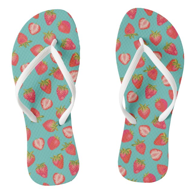 Tongs Motif mignon de fraise d'été (Semelle)