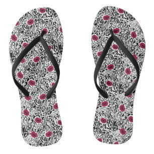 Tongs Motif moderne Lipstick Lips B&W