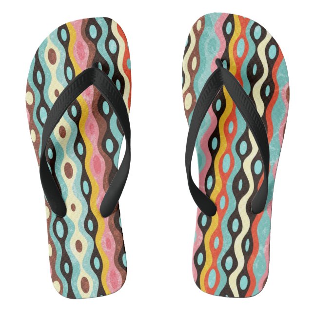Tongs Motif multicolore abstrait (Semelle)