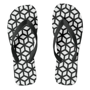 Tongs Motif noir et blanc de cube