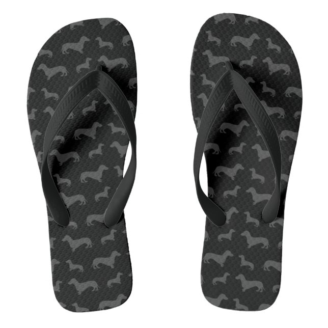 Tongs Motif noir mignon de teckel (Semelle)