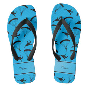 Tongs Motif nommé personnalisé de parachutisme de bleu