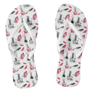 Tongs Motif polonais à ongle aquarelle