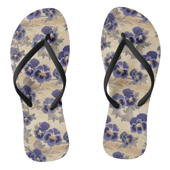 Tongs Motif purple Pansy (Semelle)