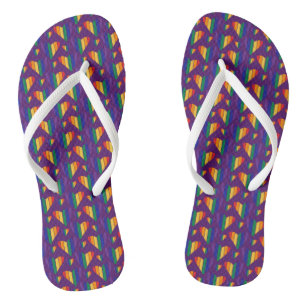 Tongs Motif Rainbow Hearts