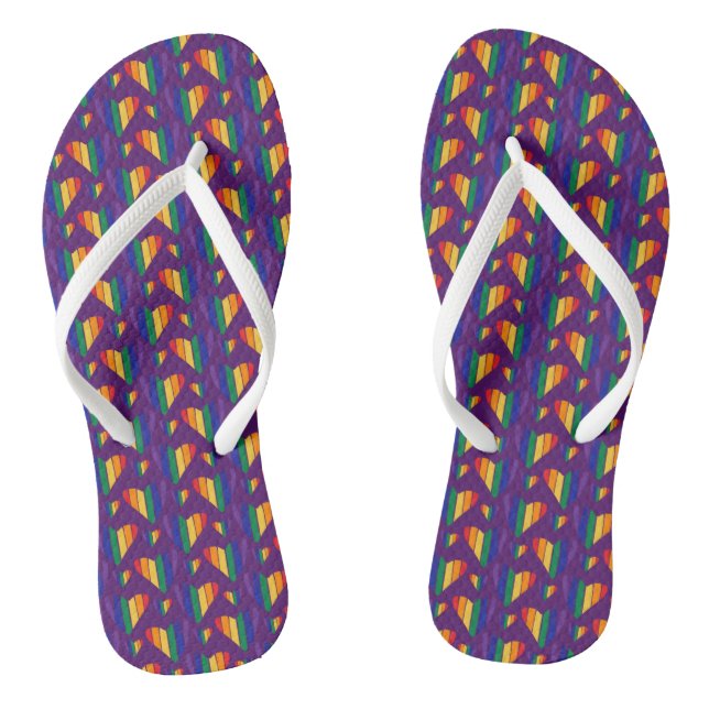 Tongs Motif Rainbow Hearts (Semelle)