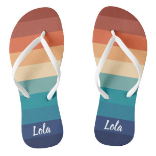 Tongs Motif rayé couleur mignon