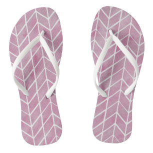 Tongs - Motif Rayure Rose