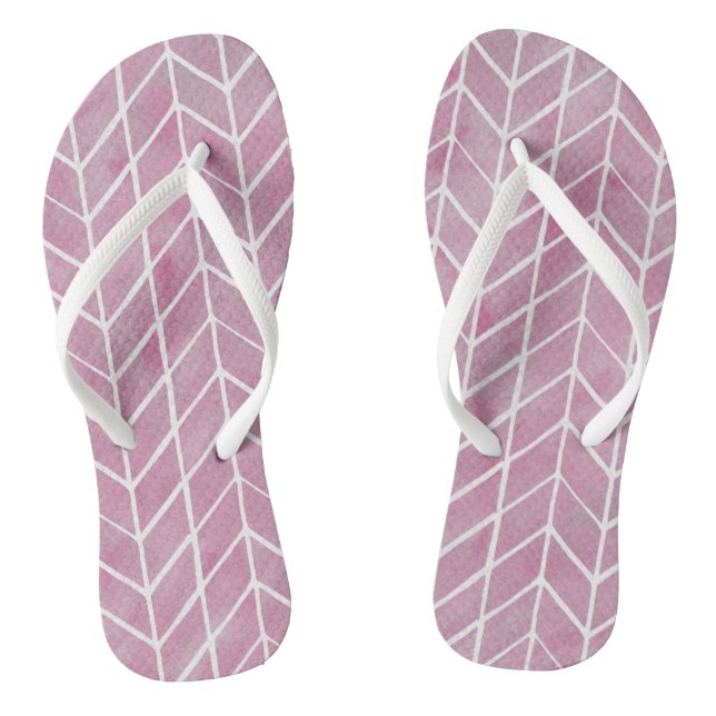 Tongs - Motif Rayure Rose (Semelle)