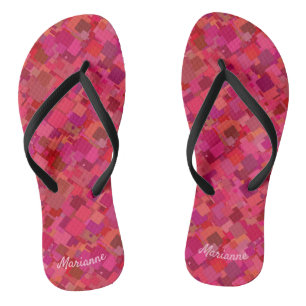 Tongs Motif rétro branché Hot Pink