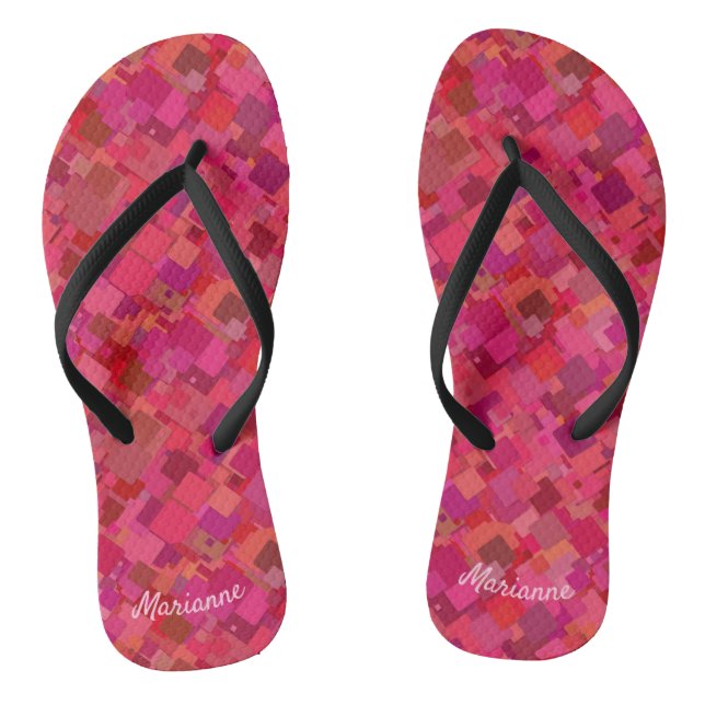 Tongs Motif rétro branché Hot Pink (Semelle)