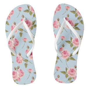 Tongs Motif rose et Pois