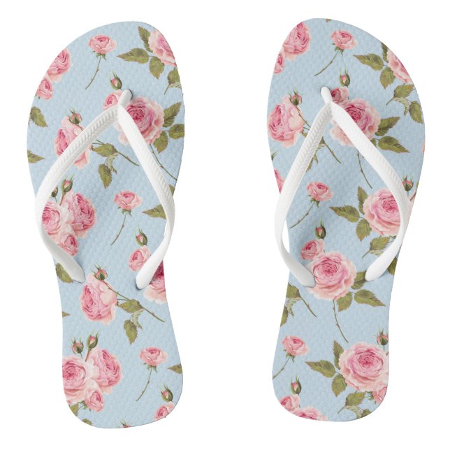 Tongs Motif rose et Pois (Semelle)