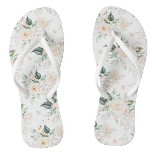 Tongs Motif rose Floral Garden