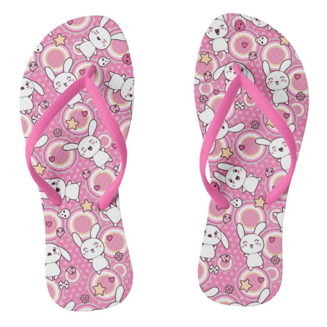 Tongs motif rose kawaii (Semelle)