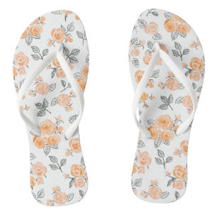 Tongs Motif rose Peach