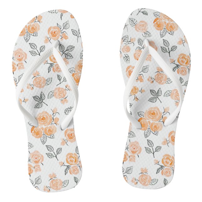 Tongs Motif rose Peach (Semelle)