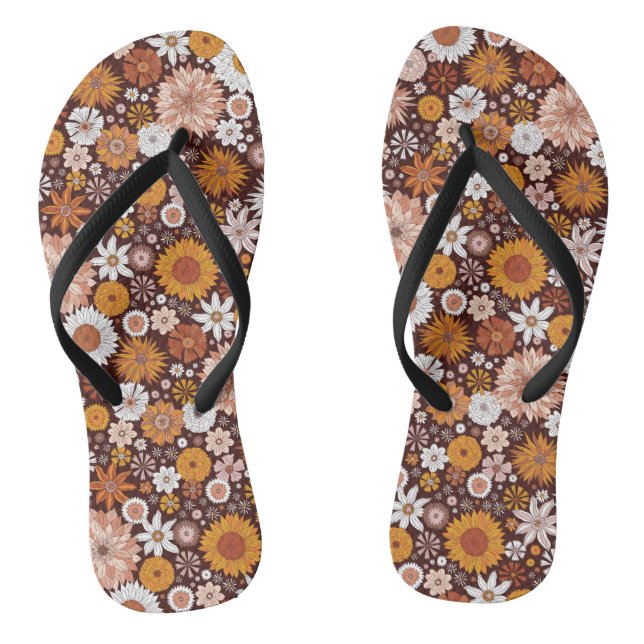 Tongs Motif super Retro Flower Garden (Semelle)