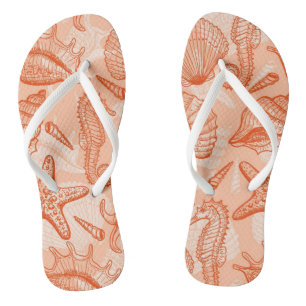 Tongs Motif tiré par la main de mer