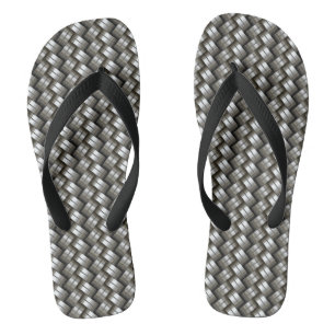 Tongs Motif tissé en métal