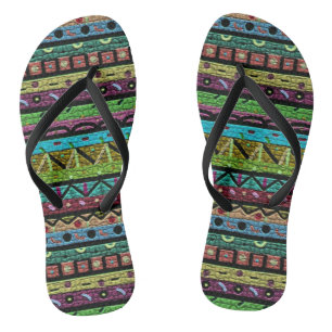 Tongs Motif tribal au néon