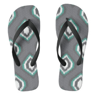 Tongs Motif tribal de rétro ikat géométrique