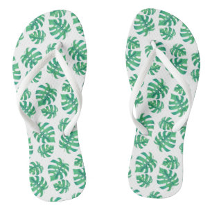 Tongs Motif tropical avec feuilles monstères