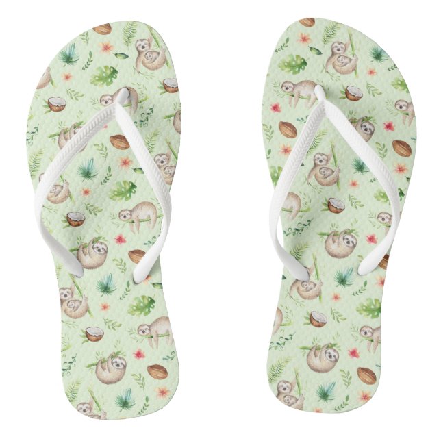 Tongs Motif Tropical Coconut Sloth (Semelle)