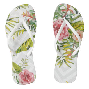 Tongs Motif tropical de neige de Noël