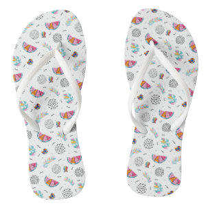 Tongs Motif tropical d'été de style de Memphis