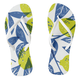 Tongs Motif vert citron