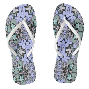 Tongs Motif vert en pastel artistique d'abrégé sur
