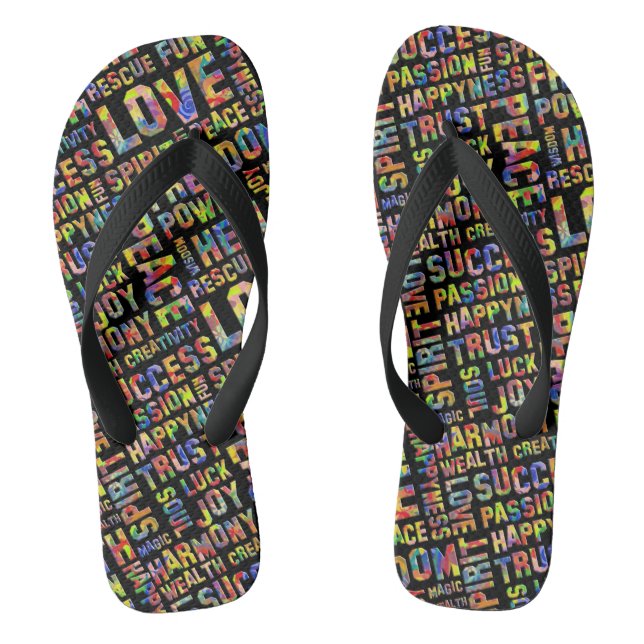 Tongs Mots De La Voie Esprit / Pensée Positive 1 (Semelle)