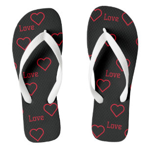 Tongs Mules avec un cœur imprimé symbolisant l'amour