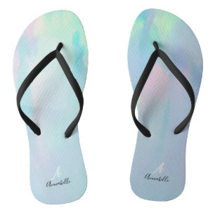 Tongs Nacre côtier tropical beau monogramme cool