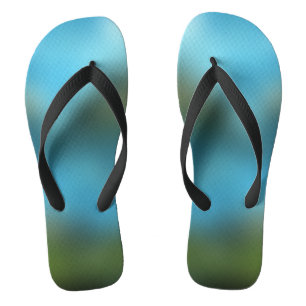 Tongs Nature Bleu Vert Personnalisé Flip Flops Créés
